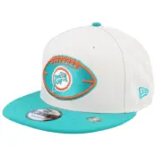 New Era - NFL Beige snapback Keps - Miami Dolphins Nfl24 Sideline His 9FIFTY Stone/Teal Snapback @ Hatstore