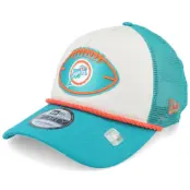 New Era - NFL Beige trucker Keps - Miami Dolphins Nfl24 Sideline His 9FORTY Stone/Teal Trucker @ Hatstore
