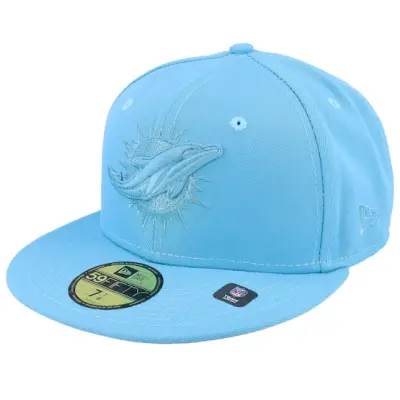 New Era - NFL Blå fitted Keps - Miami Dolphins 59FIFTY Color Pack Light Blue Fitted @ Hatstore