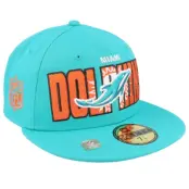 New Era - NFL Blå fitted Keps - Miami Dolphins NFL 23 Draft 59FIFTY Teal Fitted @ Hatstore