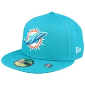 New Era - NFL Blå fitted Keps - Miami Dolphins NFL 59FIFTY Teal Fitted @ Hatstore