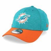 New Era - NFL Blå flexfit Keps - Miami Dolphins 39Thirty On Field Teal/Orange Flexfit @ Hatstore