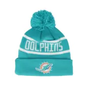 New Era - NFL Blå pom Beanie - Miami Dolphins Otc NFL Jake Teal Pom @ Hatstore