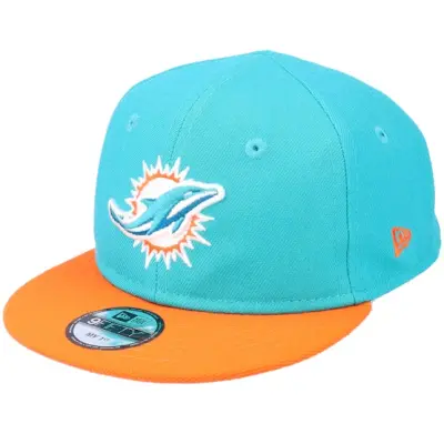 New Era - NFL Blå snapback Keps - Kids Miami Dolphins My 1St 9FIFTY Teal/Orange Strapback @ Hatstore