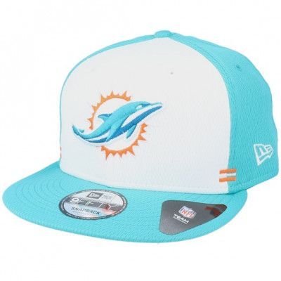 New Era - NFL Blå snapback Keps - Miami Dolphins NFL 20 Side Lines Home Em 9Fifty OTC White/Teal Snapback @ Hatstore