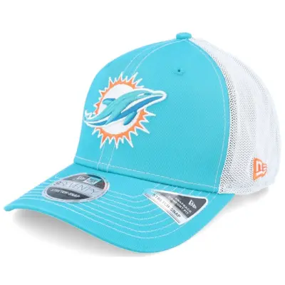 New Era - NFL Blå trucker Keps - Miami Dolphins NFL 9SEVENTY Teal/White Trucker @ Hatstore