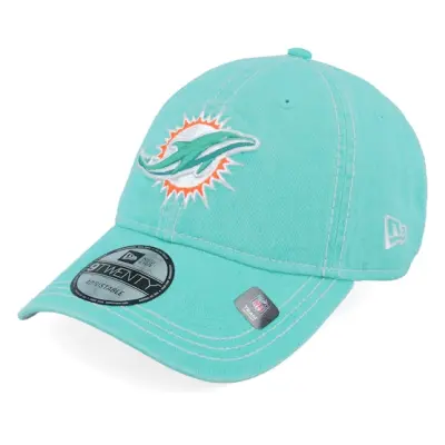 New Era - NFL Blå unconstructed Keps - Miami Dolphins Washed Contrast 9TWENTY Teal Dad Cap @ Hatstore