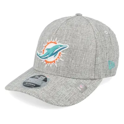 New Era - NFL Grå adjustable Keps - Miami Dolphins 9FORTY M-Crown Cotton Weave Gray A-frame Adjustable @ Hatstore