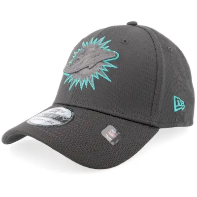 New Era - NFL Grå flexfit Keps - Miami Dolphins 39THIRTY Eg Charcoal/Charcoal Flexfit @ Hatstore