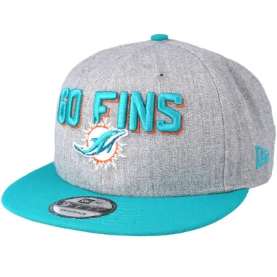 New Era - NFL Grå snapback Keps - Miami Dolphins 2018 NFL Draft On-Stage Grey/Teal Snapback @ Hatstore