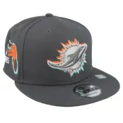 New Era - NFL Grå snapback Keps - Miami Dolphins NFL24 Draft 9FIFTY Grey/Orange/Blue Snapback @ Hatstore