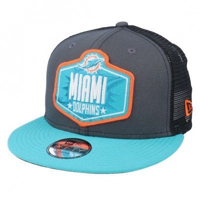 New Era - NFL Grå trucker Keps - Kids Miami Dolphins 9Fifty NFL21 Dark Grey/Teal Trucker @ Hatstore