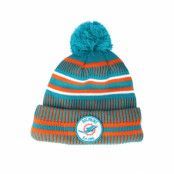 New Era - NFL Grön pom Beanie - Miami Dolphins On Field 19 Sport Knit 2 Teal/Orange Pom @ Hatstore