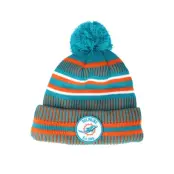 New Era - NFL Grön pom Beanie - Miami Dolphins On Field 19 Sport Knit 2 Teal/Orange Pom @ Hatstore