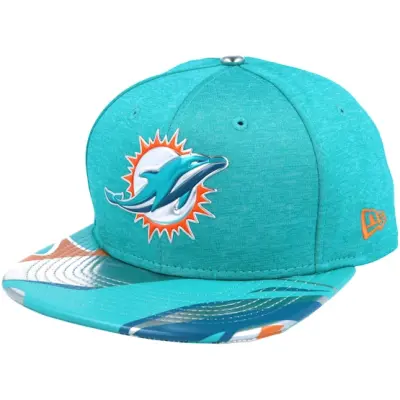 New Era - NFL Grön snapback Keps - Miami Dolphins Draft 2017 9Fifty Dark mint Snapback @ Hatstore