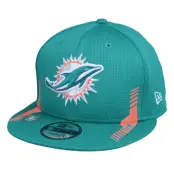 New Era - NFL Grön snapback Keps - Miami Dolphins NFL21 Side Line 9FIFTY Teal Snapback @ Hatstore