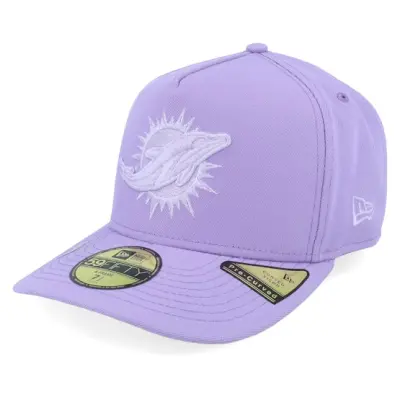 New Era - NFL Lila fitted Keps - Miami Dolphins 59FIFTY Color Pack Purple A-frame Fitted @ Hatstore