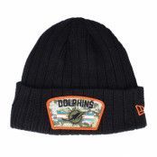 New Era - NFL Svart cuff Beanie - Miami Dolphins NFL21 Salute To Service Knit Black/Camo Cuff @ Hatstore