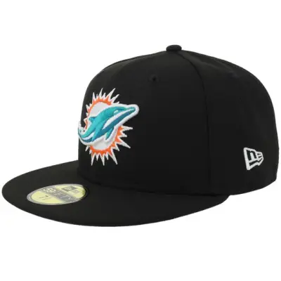 New Era - NFL Svart fitted Keps - Hatstore Exclusive x Miami Dolphins 59FIFTY Black Fitted @ Hatstore