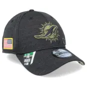New Era - NFL Svart flexfit Keps -"Miami Dolphins Salute To Service 39Thirty NFL 20 Heather Black Flexfit"@ Hatstore