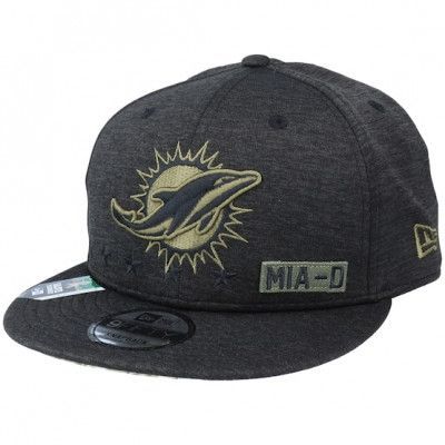 New Era - NFL Svart snapback Keps - Miami Dolphins Salute To Service NFL 20 Heather Black Snapback @ Hatstore
