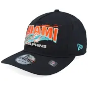 New Era - NFL Svart snapback Keps - Miami Dolphins Throwback Brush Black Strapback @ Hatstore