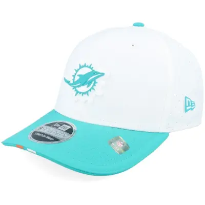 New Era - NFL Vit adjustable Keps - Miami Dolphins NFL 25 Training 9SEVENTY White/Teal Adjustable @ Hatstore
