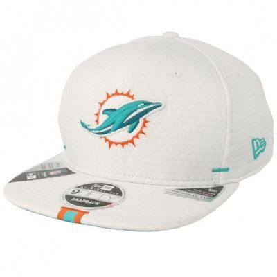 New Era - NFL Vit snapback Keps - Miami Dolphins 9Fifty On Field 19 Training White Snapback @ Hatstore