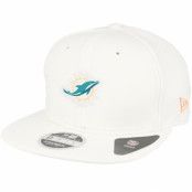 New Era - NFL Vit snapback Keps - Miami Dolphins Border Edge Pique 9Fifty White Snapback @ Hatstore