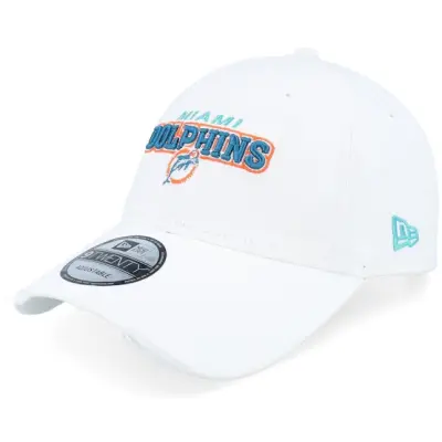 New Era - NFL Vit unconstructed Keps - Miami Dolphins Washed Distress NFL 9TWENTY M White Dad Cap @ Hatstore