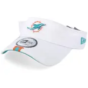 New Era - NFL Vit visor Keps - Miami Dolphins On Field 19 Training White Visor @ Hatstore