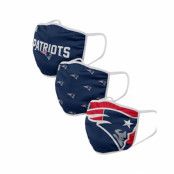 Foco - NFL Blå Mask - New England Patriots 3-Pack NFL Navy Face Mask @ Hatstore