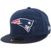 New Era - NFL Blå fitted Keps - New England Patriots NFL Sideline 59Fifty @ Hatstore