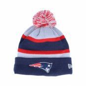 New Era - NFL Blå pom Beanie - New England Patriots NFL Striped Cuff Knit Navy/Red/Grey Pom @ Hatstore