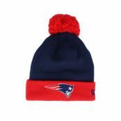 New Era - NFL Blå pom Beanie - New England Patriots Pop Team Knit Navy/Red Pom @ Hatstore