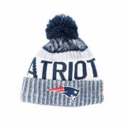 New Era - NFL Blå pom Beanie - New England Patriots Sport Knit Navy Pom @ Hatstore