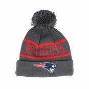 New Era - NFL Grå pom Beanie - New England Patriots Jake Cuff Beanie Dark Grey Pom @ Hatstore