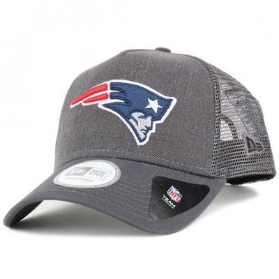 New Era - NFL Grå trucker Keps - New England Patriots Heather Grey Trucker @ Hatstore