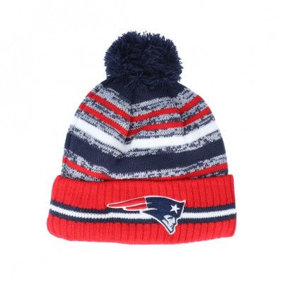 New Era - NFL Röd pom Beanie - New England Patriots NFL21 Sport Knit Red/Navy Pom @ Hatstore
