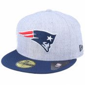 New Era - NFL Svart fitted Keps - New England Patriots Essential Heather Grey/Navy 59Fifty Fitted @ Hatstore