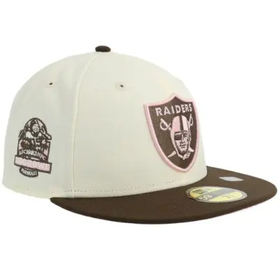 New Era - NFL Beige fitted Keps - Hatstore Exclusive x Las Vegas Raiders 59FIFTY Neopolitan 83 Chrome/Brown Fitted @ Hatstore