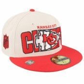 New Era - NFL Beige fitted Keps - Kansas City Chiefs NFL 23 Draft 59FIFTY Stone/Red Fitted @ Hatstore