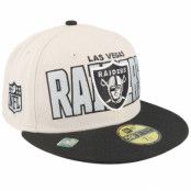 New Era - NFL Beige fitted Keps - Las Vegas Raiders NFL 23 Draft 59FIFTY Stone/Black Fitted @ Hatstore