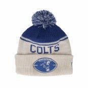 New Era - NFL Beige pom Beanie - Indianapolis Colts NFL24 Sideline His Sportknit Stone/Royal Pom @ Hatstore