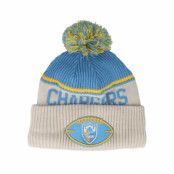 New Era - NFL Beige pom Beanie - Los Angeles Chargers NFL24 Sideline His Sportknit Stone/Navy Pom @ Hatstore