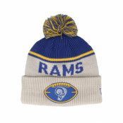 New Era - NFL Beige pom Beanie - Los Angeles Rams NFL24 Sideline His Sportknit Stone/Royal Pom @ Hatstore