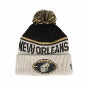 New Era - NFL Beige pom Beanie - New Orleans Saints NFL24 Sideline His Sportknit Stone/Black Pom @ Hatstore