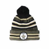 New Era - NFL Beige pom Beanie - New Orleans Saints On Field 19 Sport 2 Black Beige Pom New Era @ Hatstore