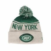 New Era - NFL Beige pom Beanie - New York Jets NFL24 Sideline His Sportknit Stone/Green Pom @ Hatstore