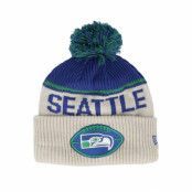 New Era - NFL Beige pom Beanie - Seattle Seahawks NFL24 Sideline His Sportknit Stone/Royal Pom @ Hatstore